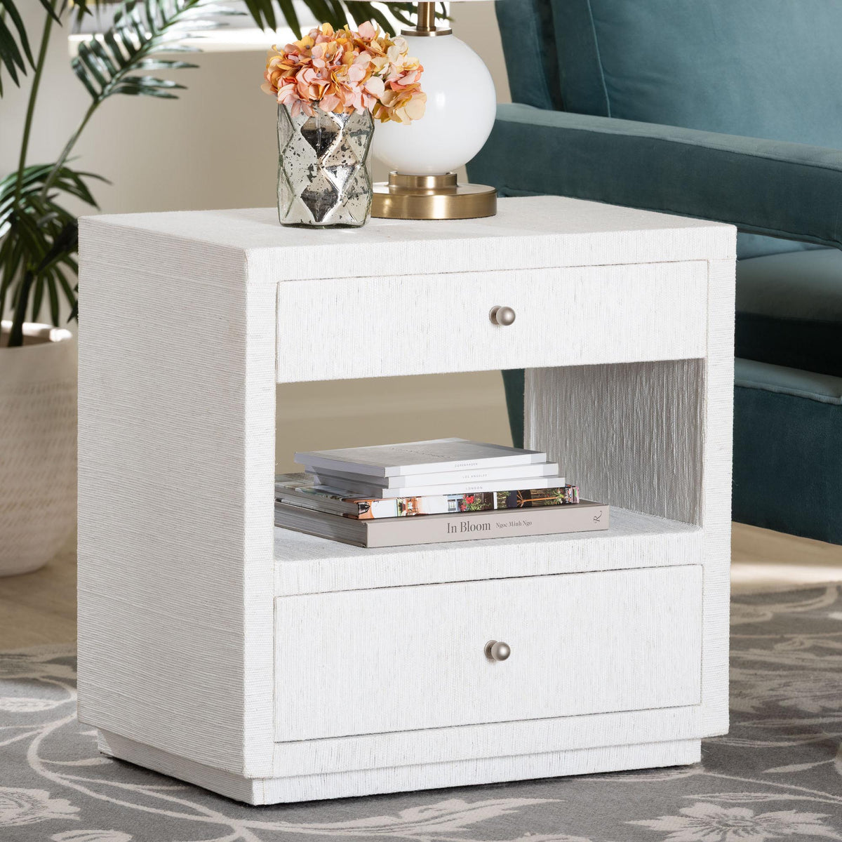 Bali & Pari Kai Grasscloth 2-Drawer End Table