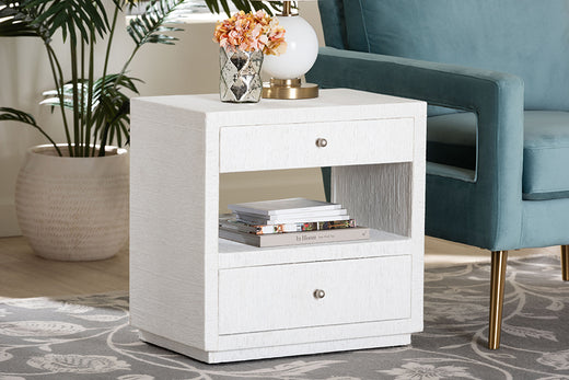 Bali & Pari Kai Grasscloth 2-Drawer End Table