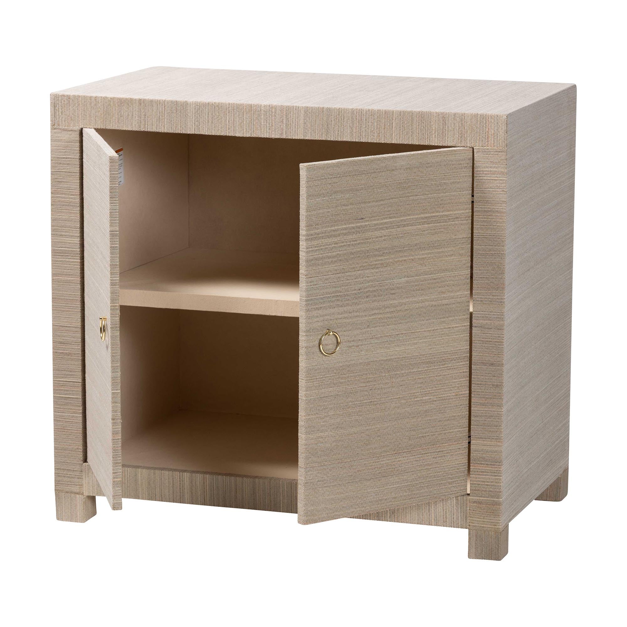 Bali & Pari Halen Grasscloth Storage Cabinet