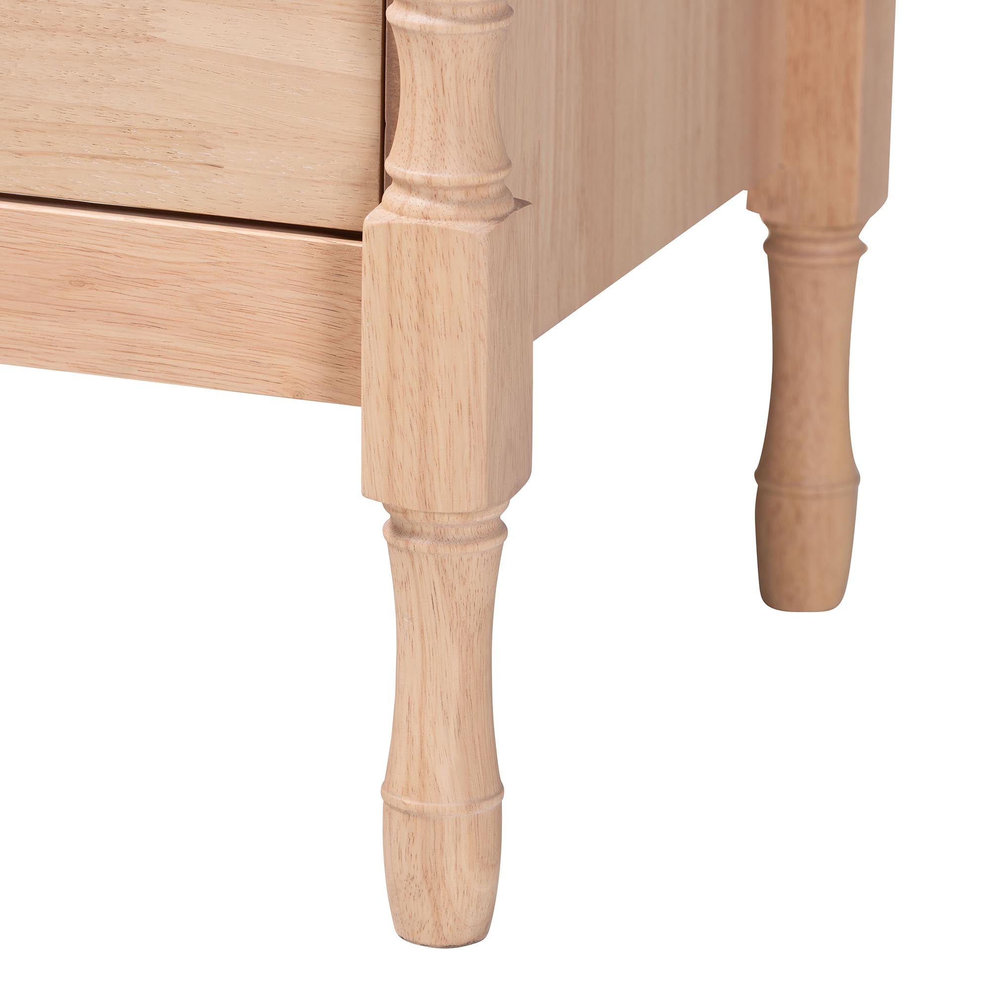 Laurent Bamboo-Style 5-Piece Bedroom Set - Spindle Platform Bed with Matching Dresser, Chest, and Two Nightstands, Cottage Farmhouse Style,