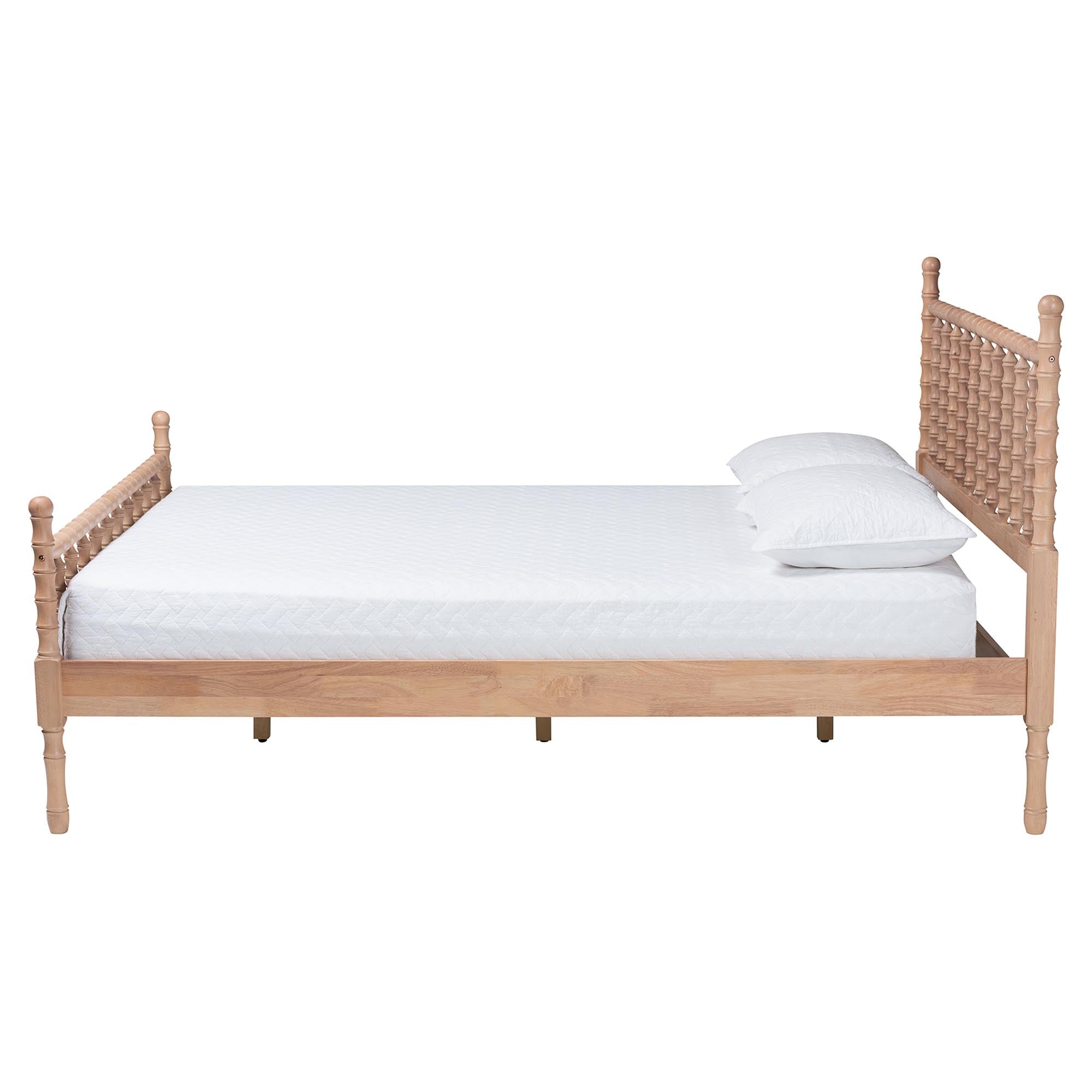 Laurent Platform Bed - Spindle Bed Frame with Bamboo-Style Turned Posts, Cottage Farmhouse Bedroom Furniture,
