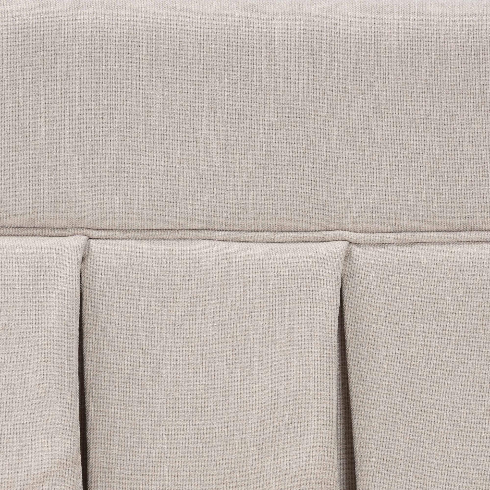 Astin Platform Bed with Pleated Skirt- Fabric Upholstered Bed Frame with Panel Headboard,