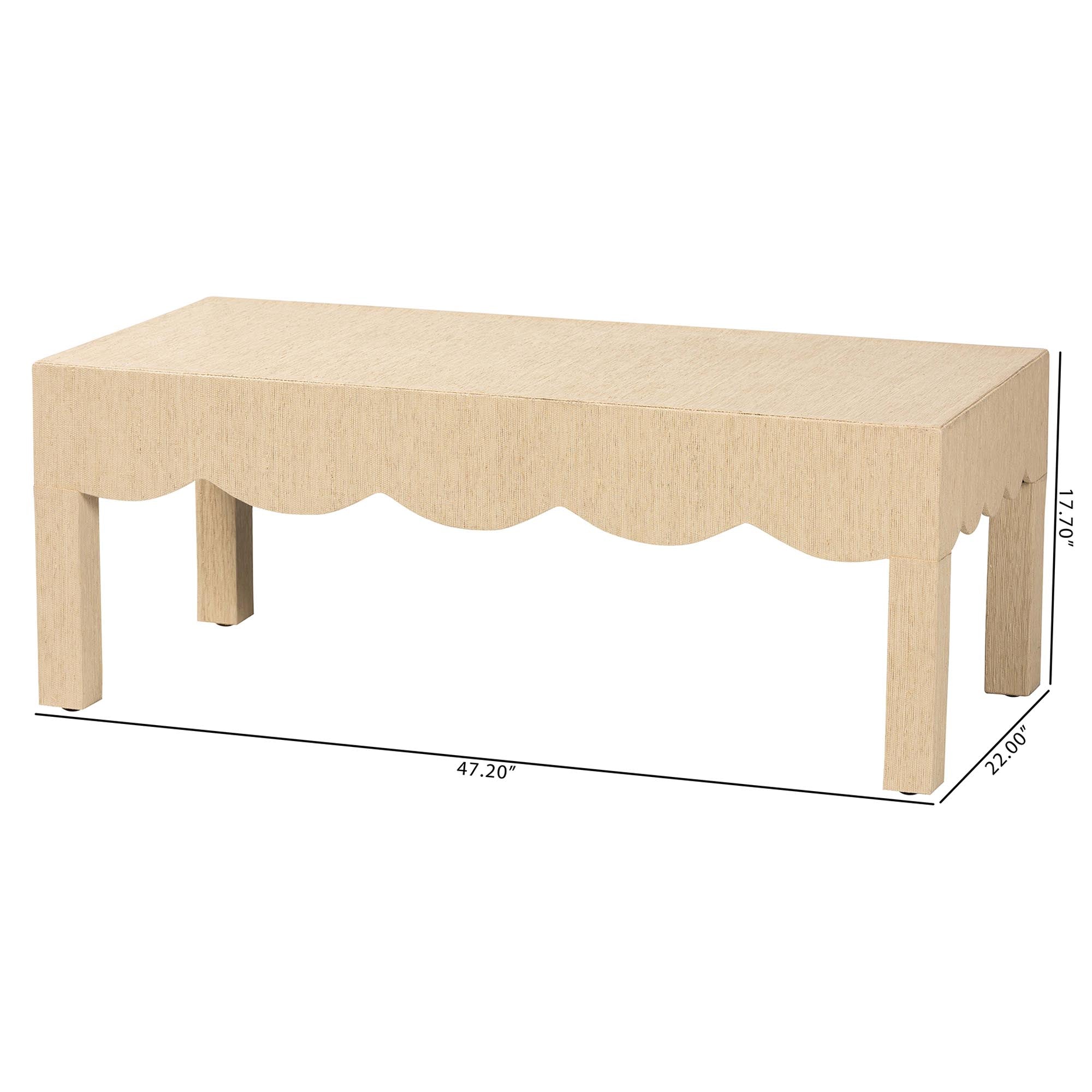 Bali & Pari Mason Grasscloth Coffee Table