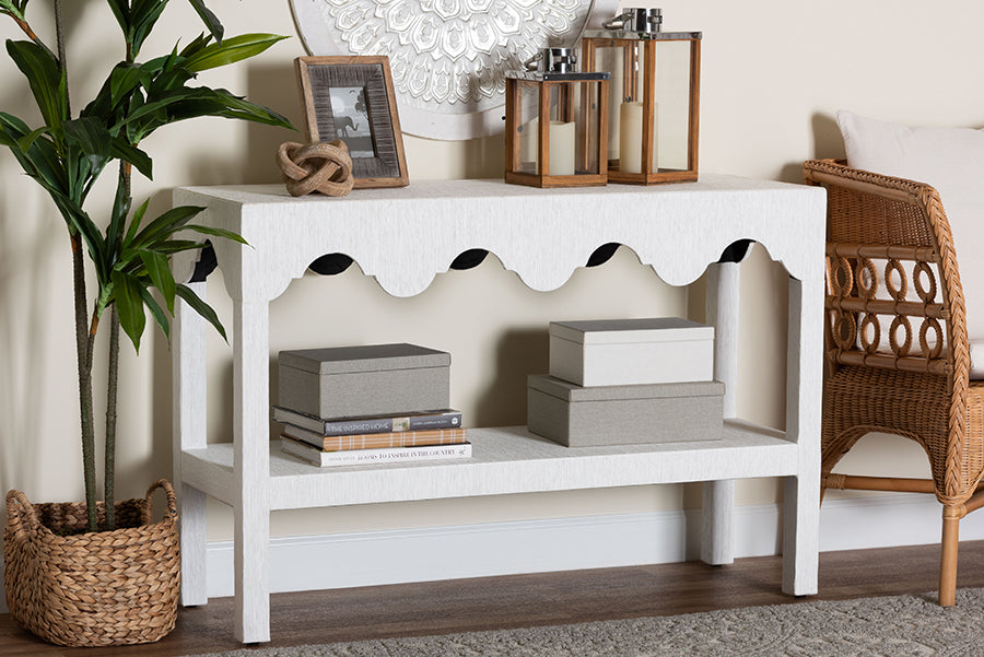 Bali & Pari Nolan Grasscloth Console Table