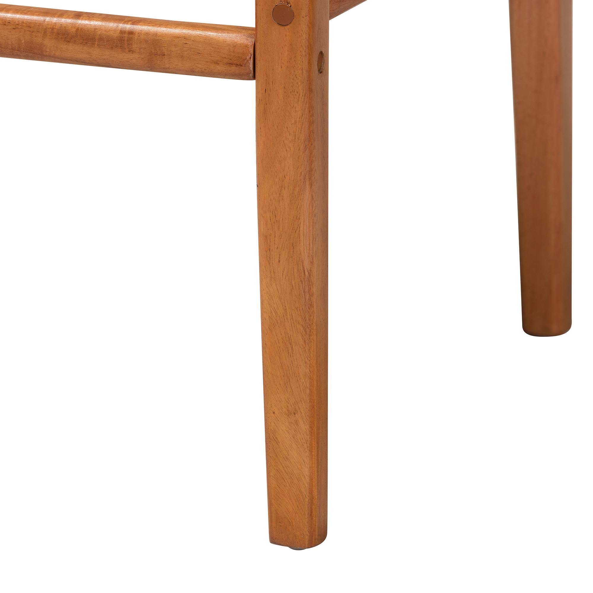 bali & pari Chatura Rattan and Mahogany Wood 2-Piece Dining Side Chair Set - Handwoven Wicker Dining Chair with Angled Back, Coastal Boho Seating for Dining or Kitchen