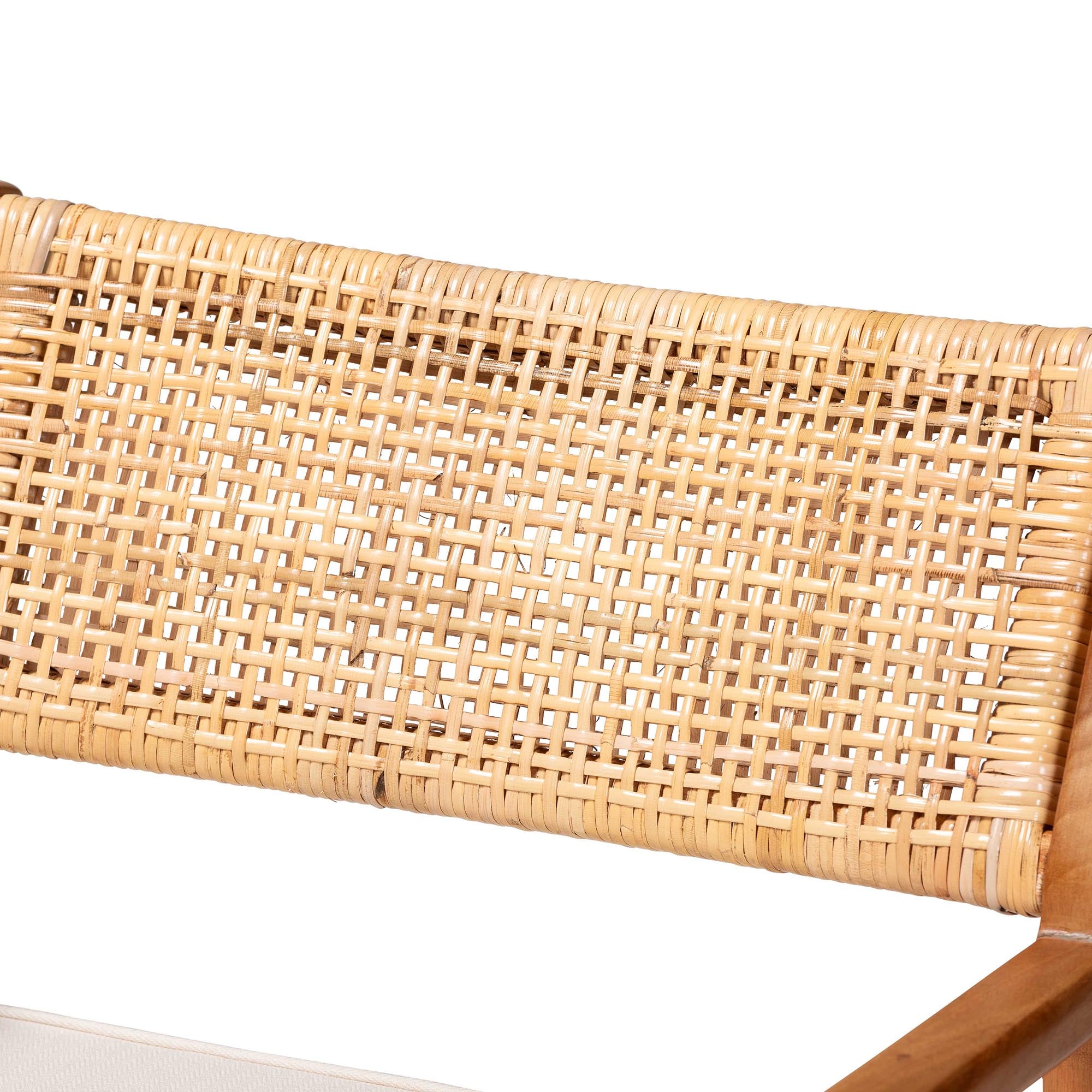 bali & pari Chatura Rattan and Mahogany Wood 2-Piece Dining Armchair Set - Handwoven Wicker Dining Chair with Angled Back, Coastal Boho Seating for Dining or Kitchen