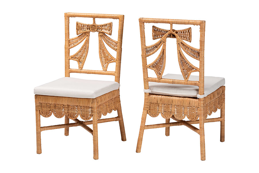 Bali & Pari Abia Rattan 2-Piece Dining Chair Set