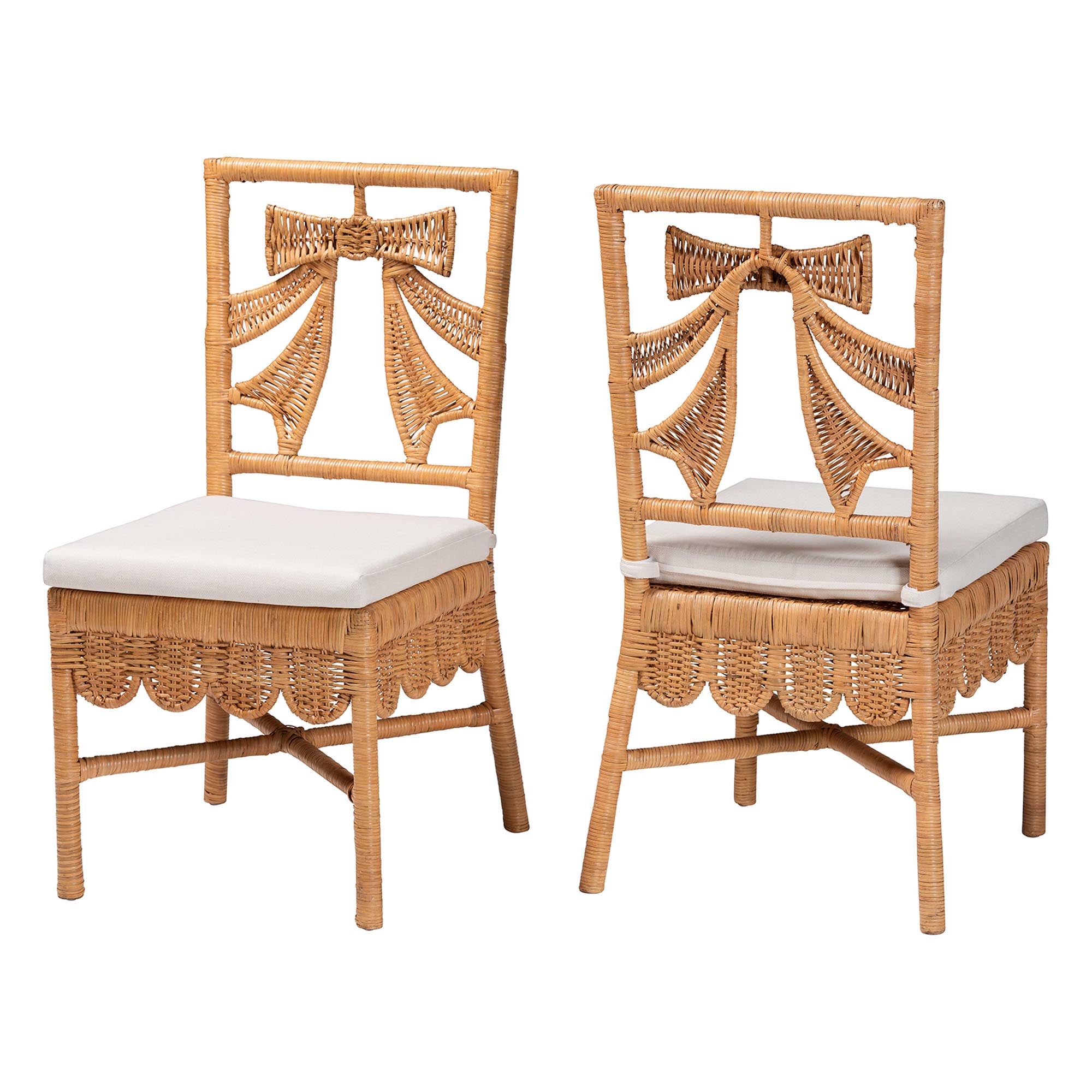 Bali & Pari Abia Rattan 2-Piece Dining Chair Set