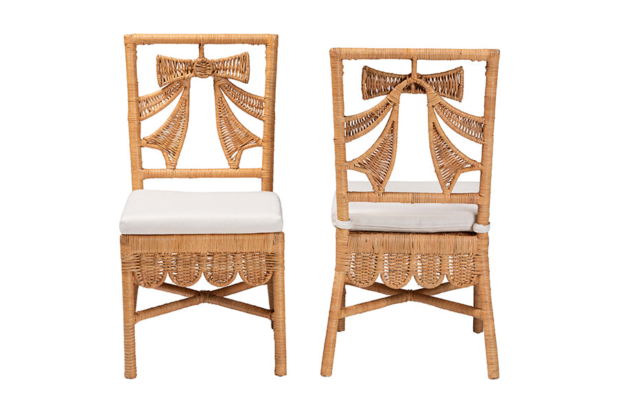 Bali & Pari Abia Rattan 2-Piece Dining Chair Set