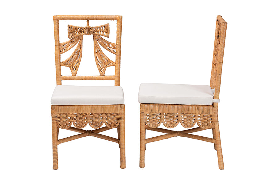 Bali & Pari Abia Rattan 2-Piece Dining Chair Set