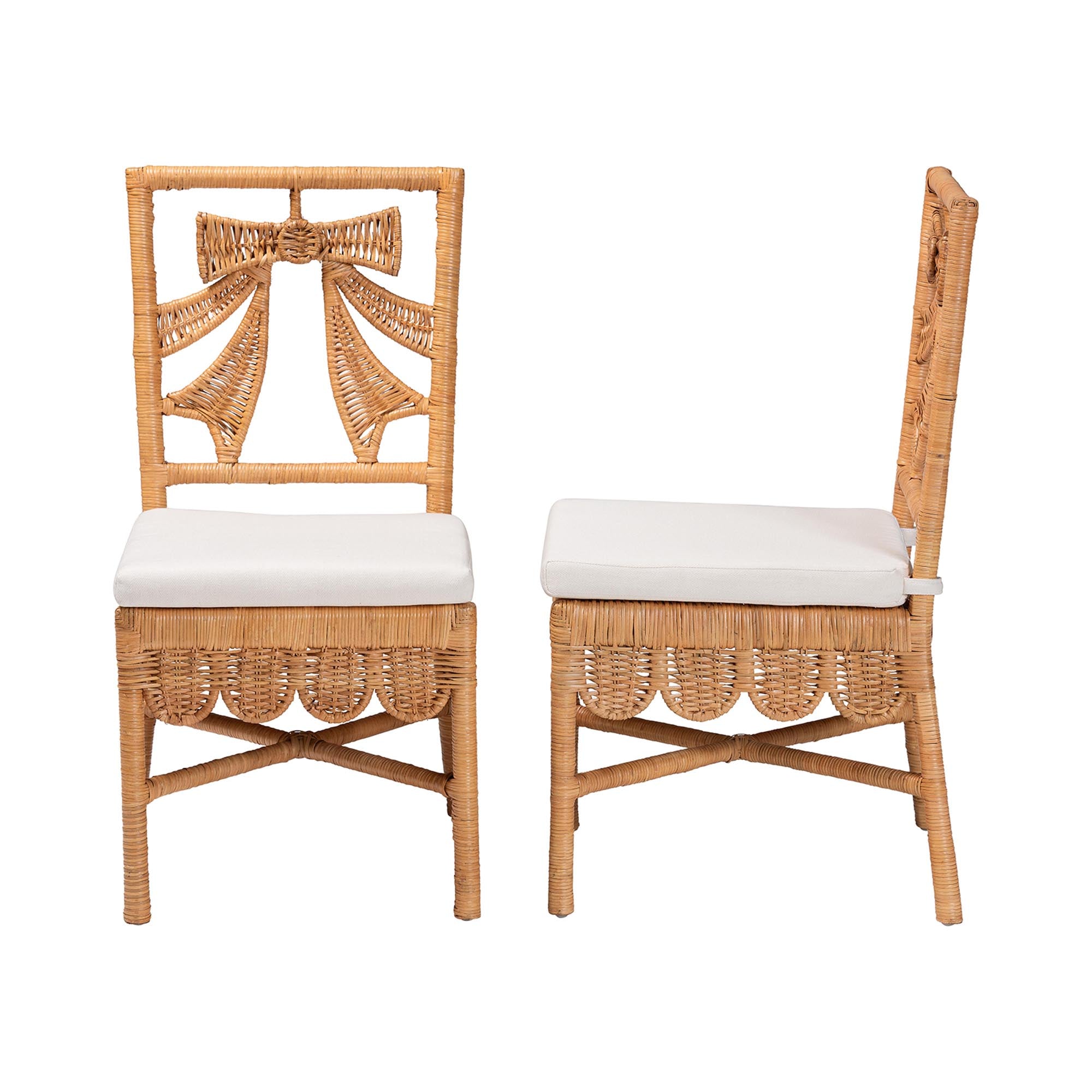 Bali & Pari Abia Rattan 2-Piece Dining Chair Set