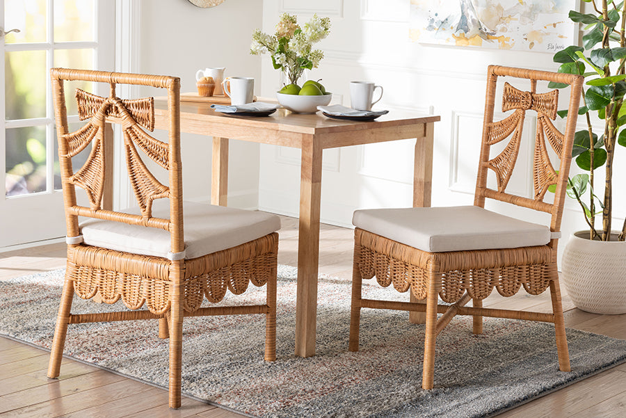 Bali & Pari Abia Rattan 2-Piece Dining Chair Set