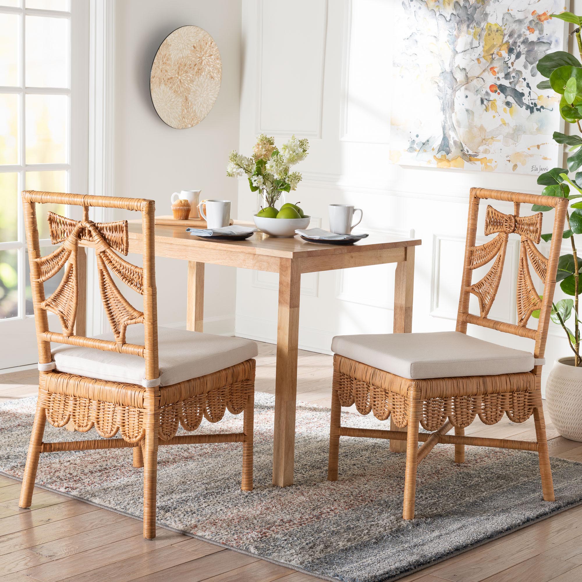 Bali & Pari Abia Rattan 2-Piece Dining Chair Set