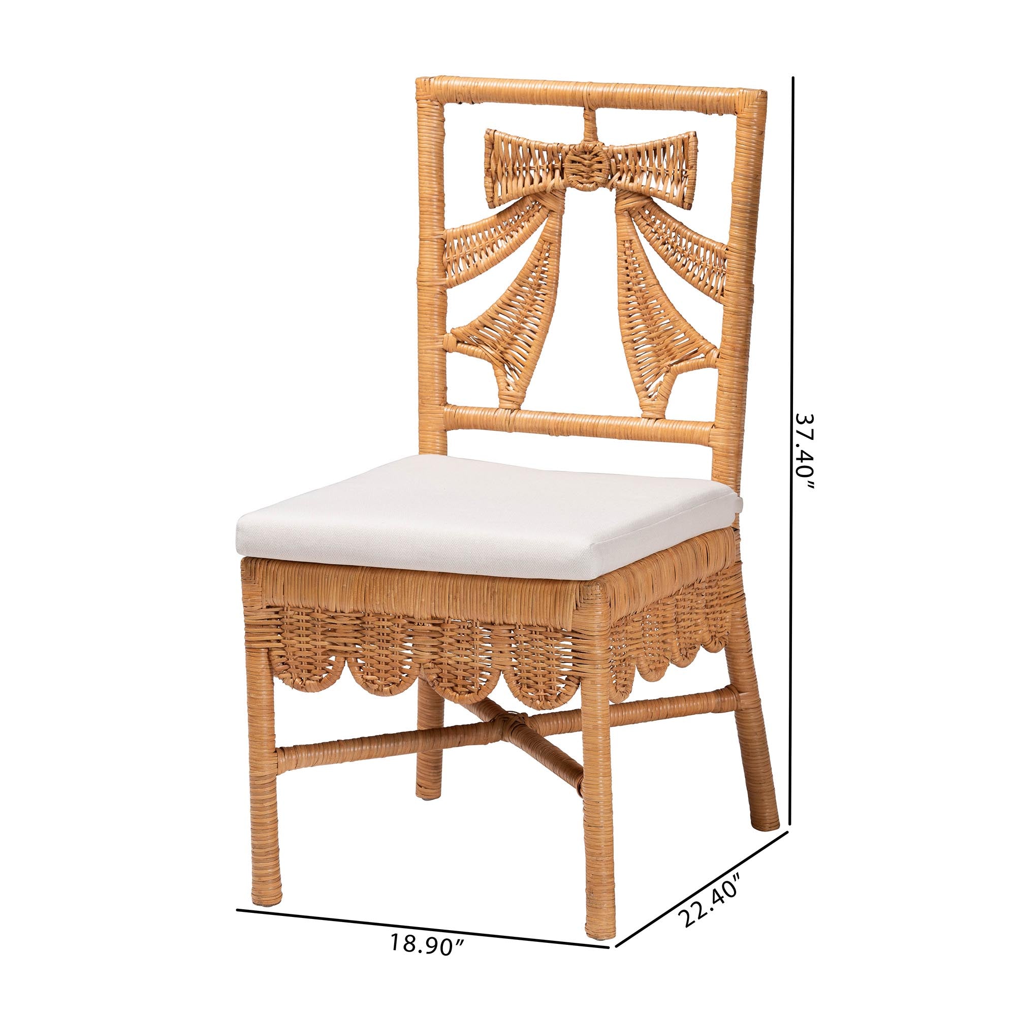 Bali & Pari Abia Rattan 2-Piece Dining Chair Set