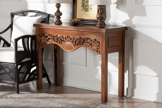 Bali & Pari Alannis Mahogany Wood Console Table