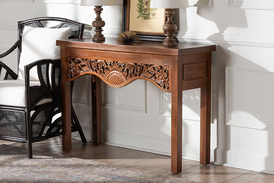 Bali & Pari Alannis Mahogany Wood Console Table