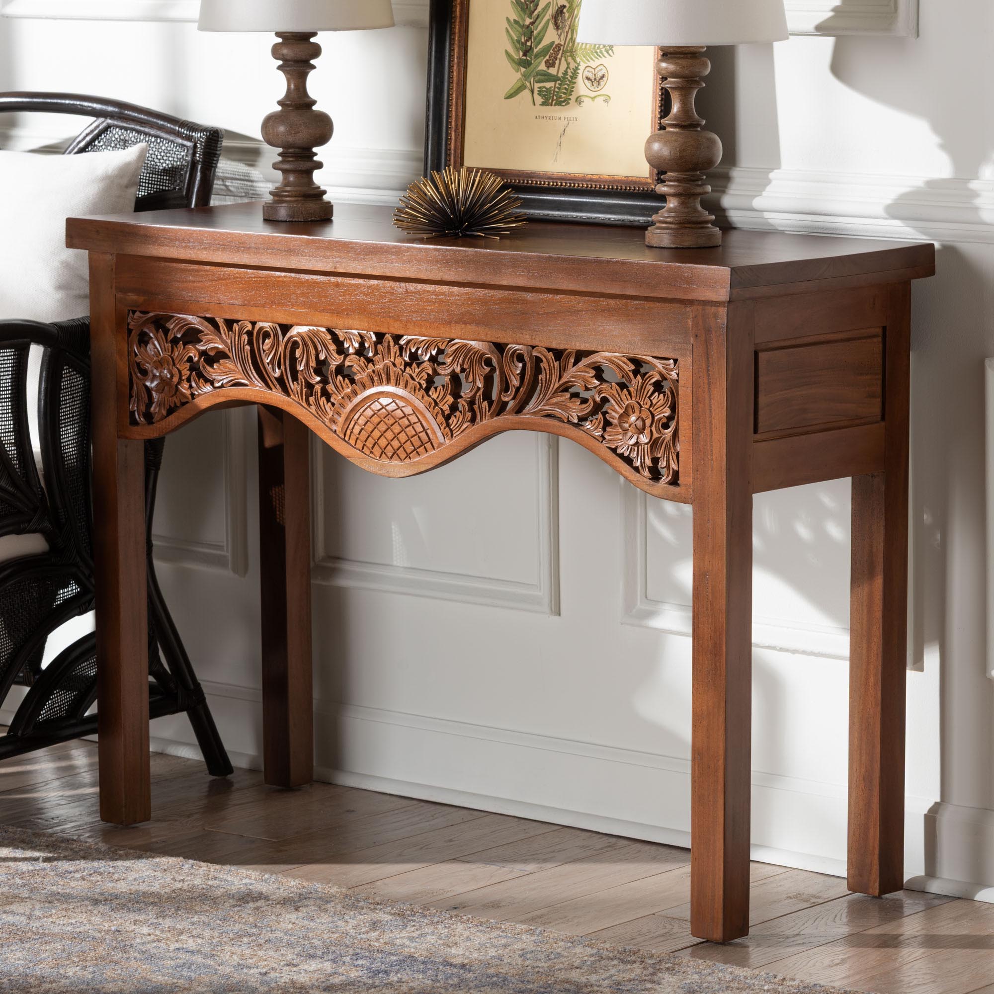 Bali & Pari Alannis Mahogany Wood Console Table