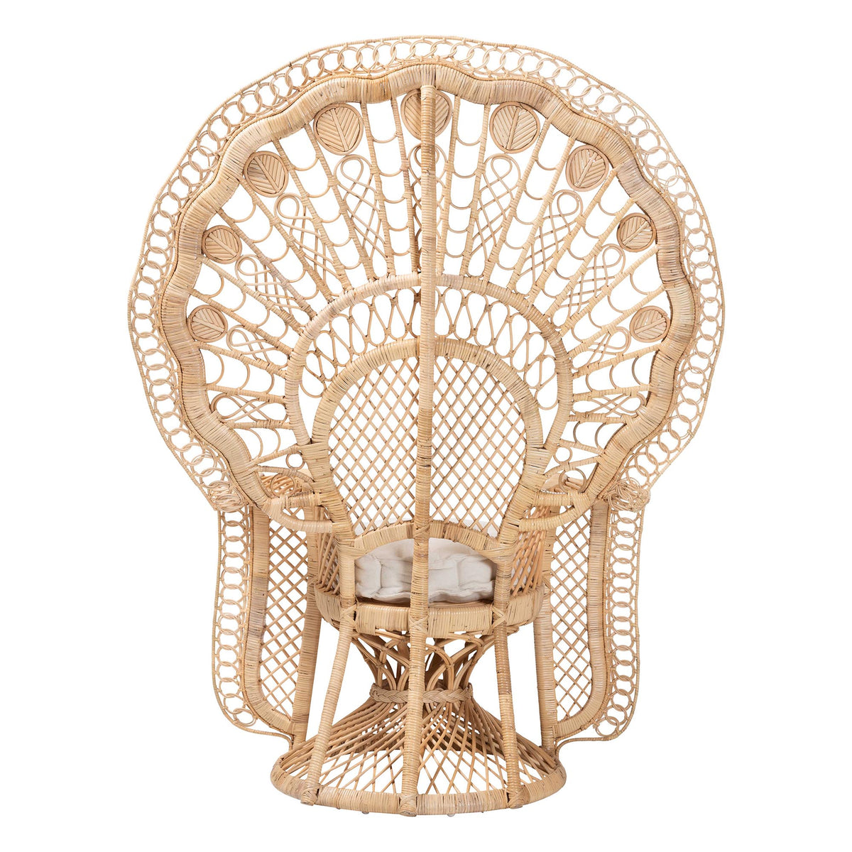 Bali & Pari Nafisa Rattan Peacock Chair Handwoven Wicker Accent Chair