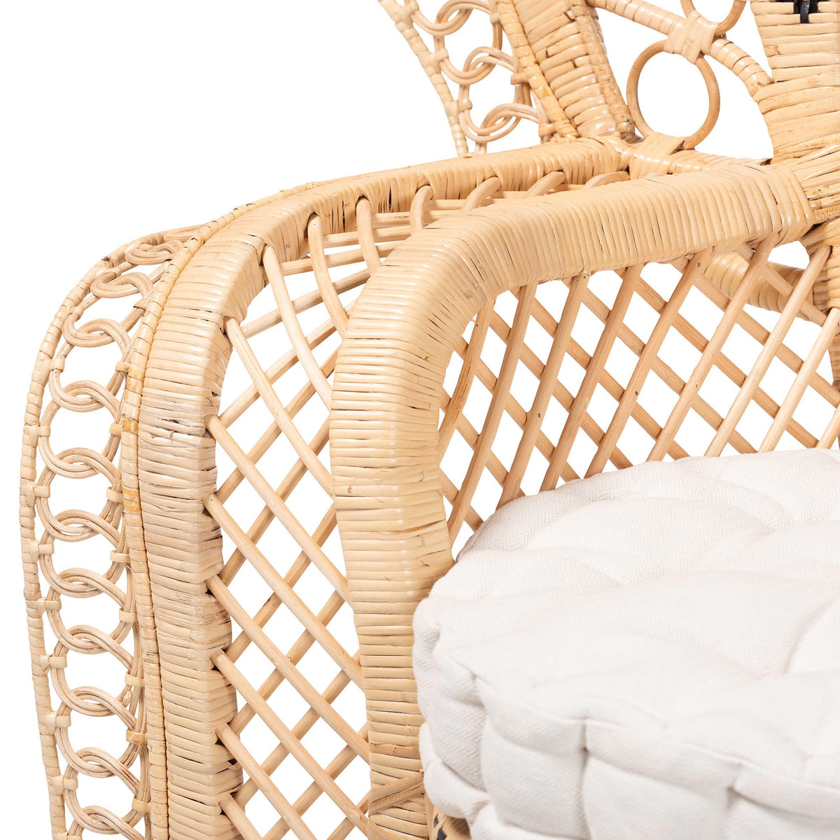 Bali & Pari Nafisa Rattan Peacock Chair Handwoven Wicker Accent Chair