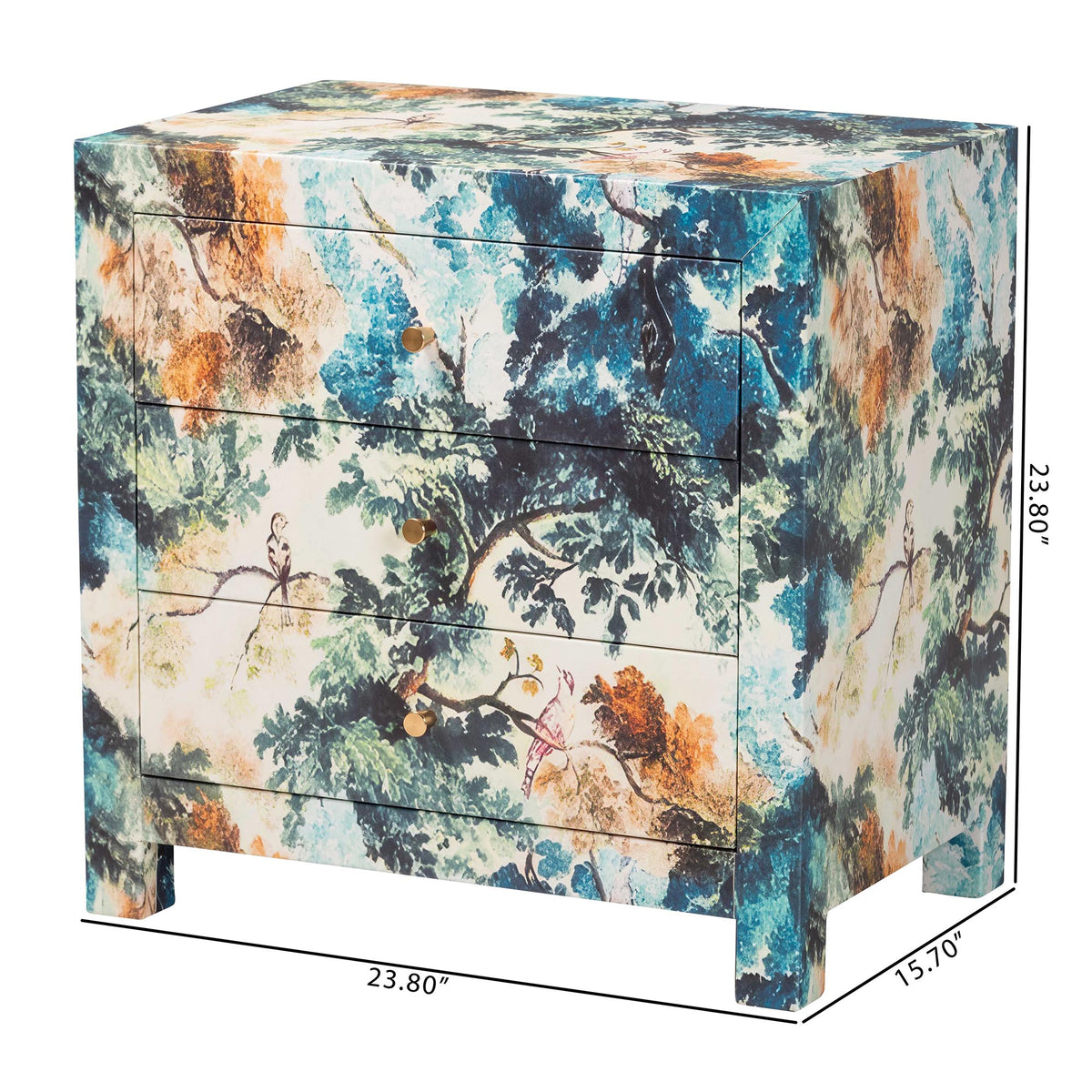Adeline End Table 3-Drawer Storage Cabinet