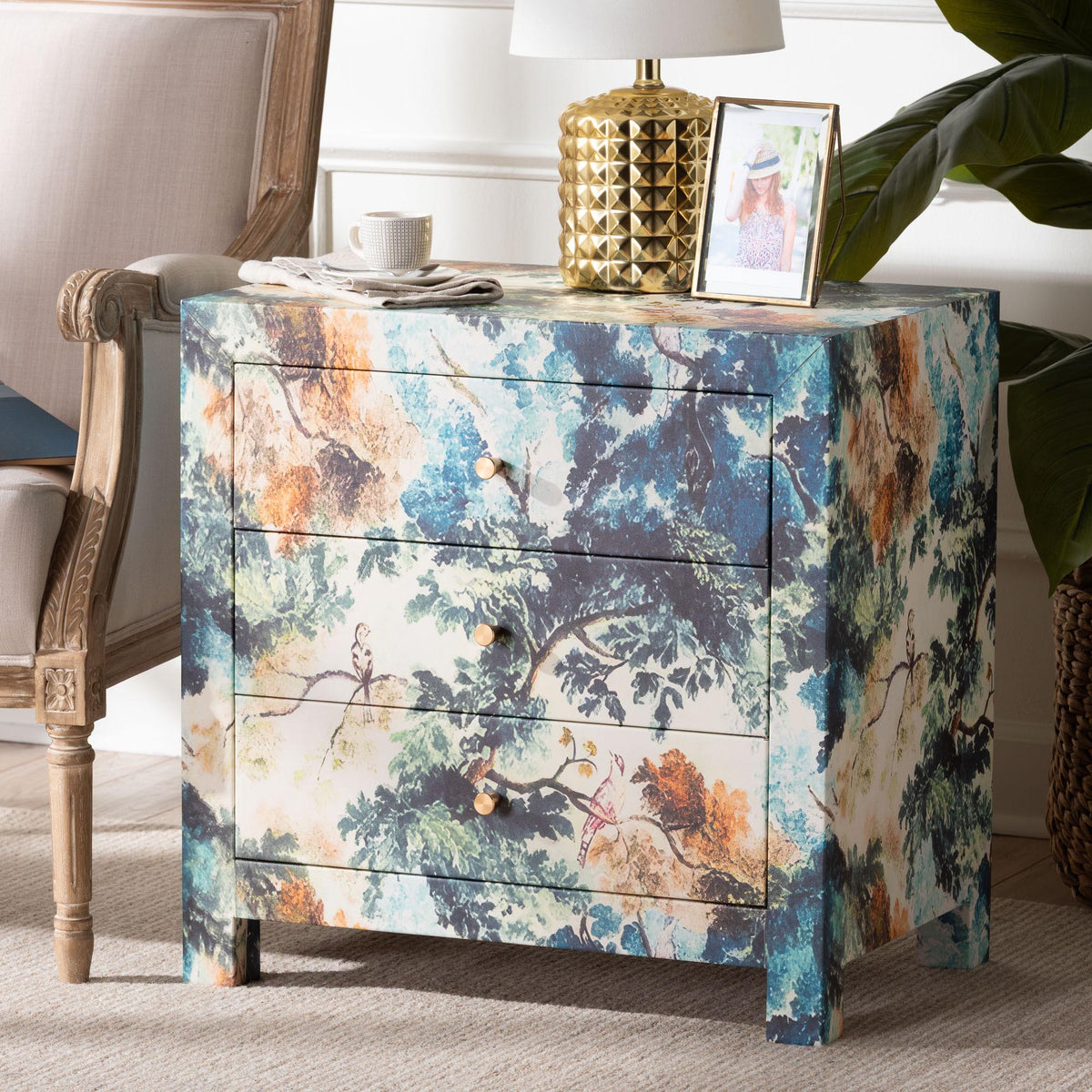 Adeline End Table 3-Drawer Storage Cabinet