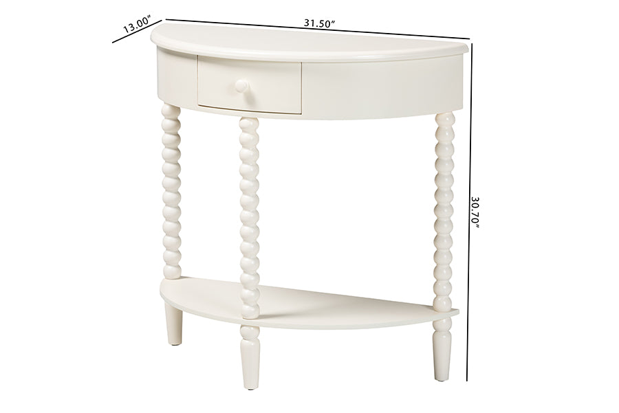 Raynera Bobbin-Leg Demilune Console Table