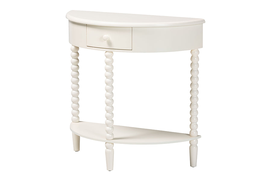 Raynera Bobbin-Leg Demilune Console Table