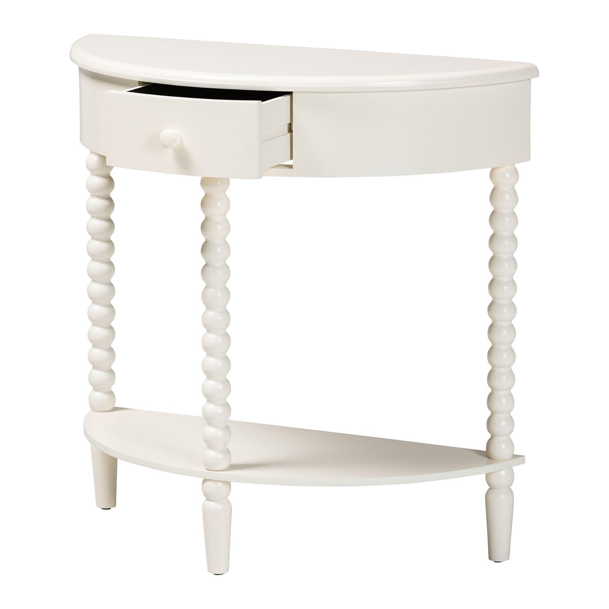 Raynera Bobbin-Leg Demilune Console Table