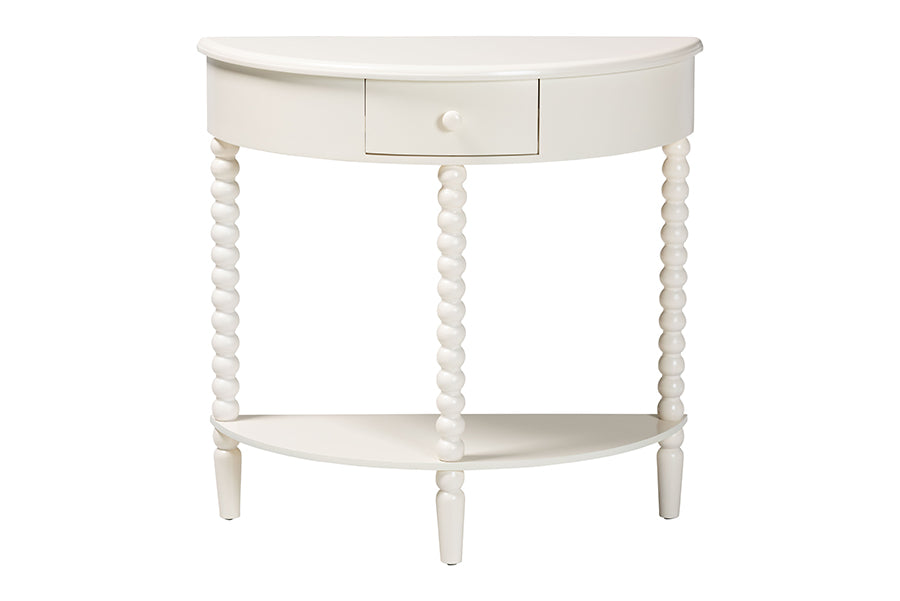 Raynera Bobbin-Leg Demilune Console Table