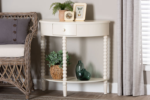 Raynera Bobbin-Leg Demilune Console Table
