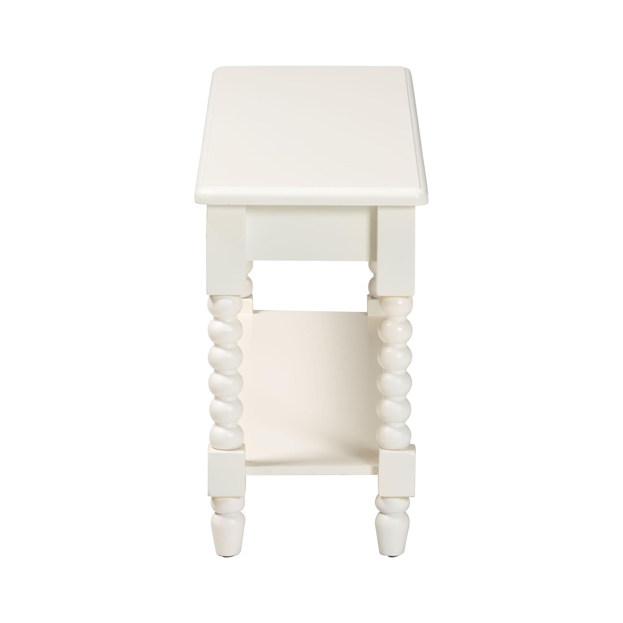 Bayard Accent Bench with Bobbin Legs - Spindle Leg Entryway Bench with Shelf, Cottage Farmhouse Style Hallway or Mudroom Seating