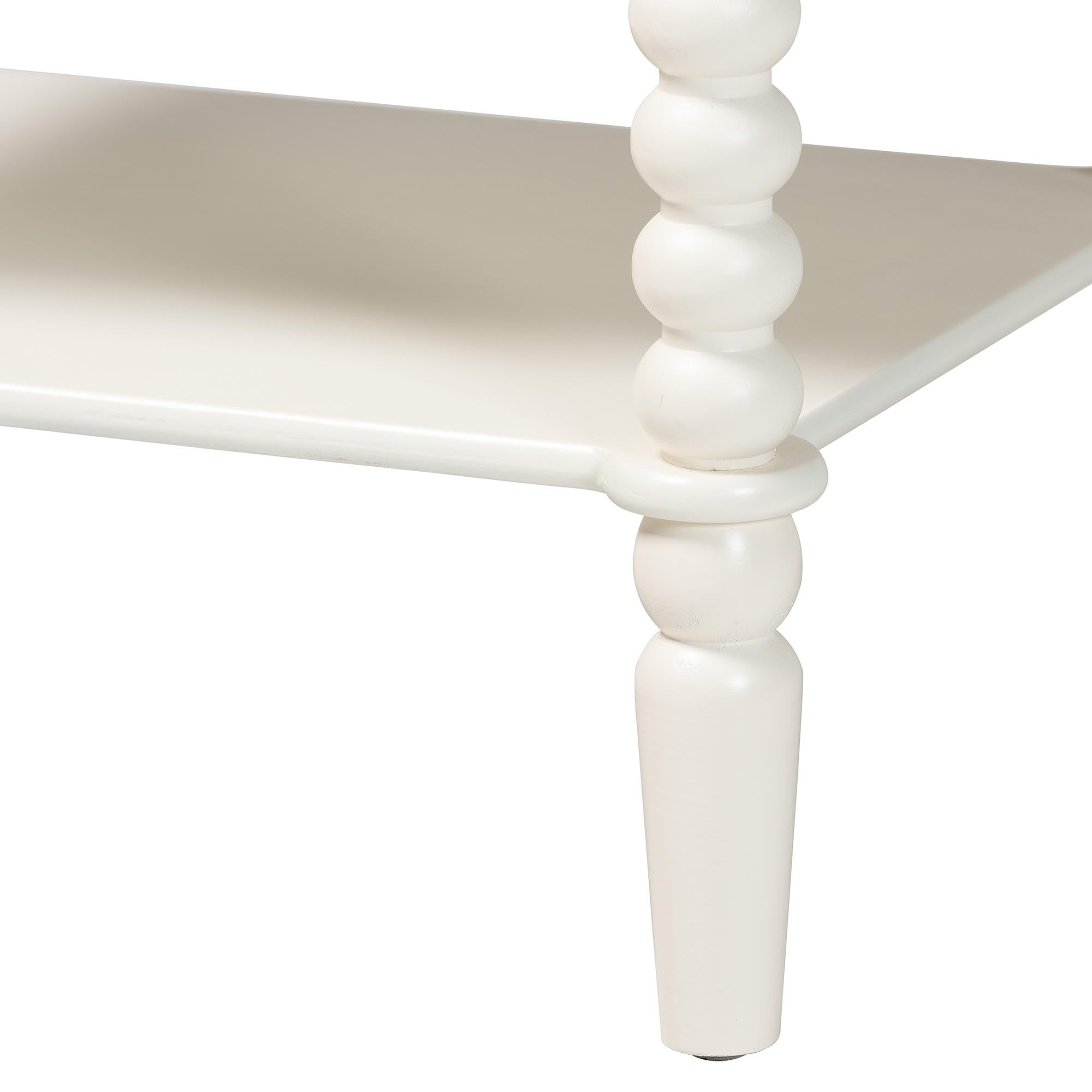 Rimona End Table with Bobbin Legs - 1-Drawer Accent Table with Spindle Turned Legs and Open Shelf, Cottage Farmhouse Style Side Table for Living Room