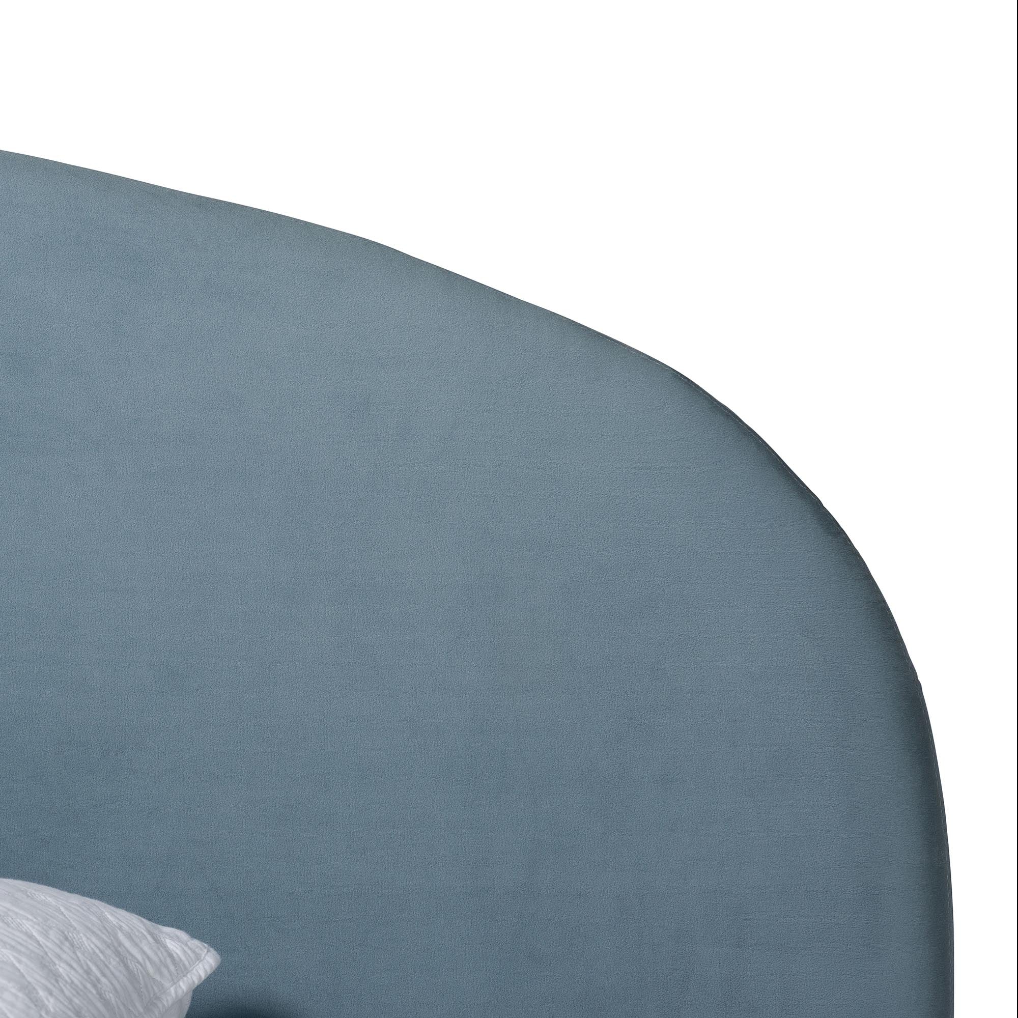 Ekram Velvet Upholstered Platform Bed - Mid-Century Modern Bed Frame with Curved Headboard and Accent Footboard, Classic Luxe Bedroom Centerpiece,