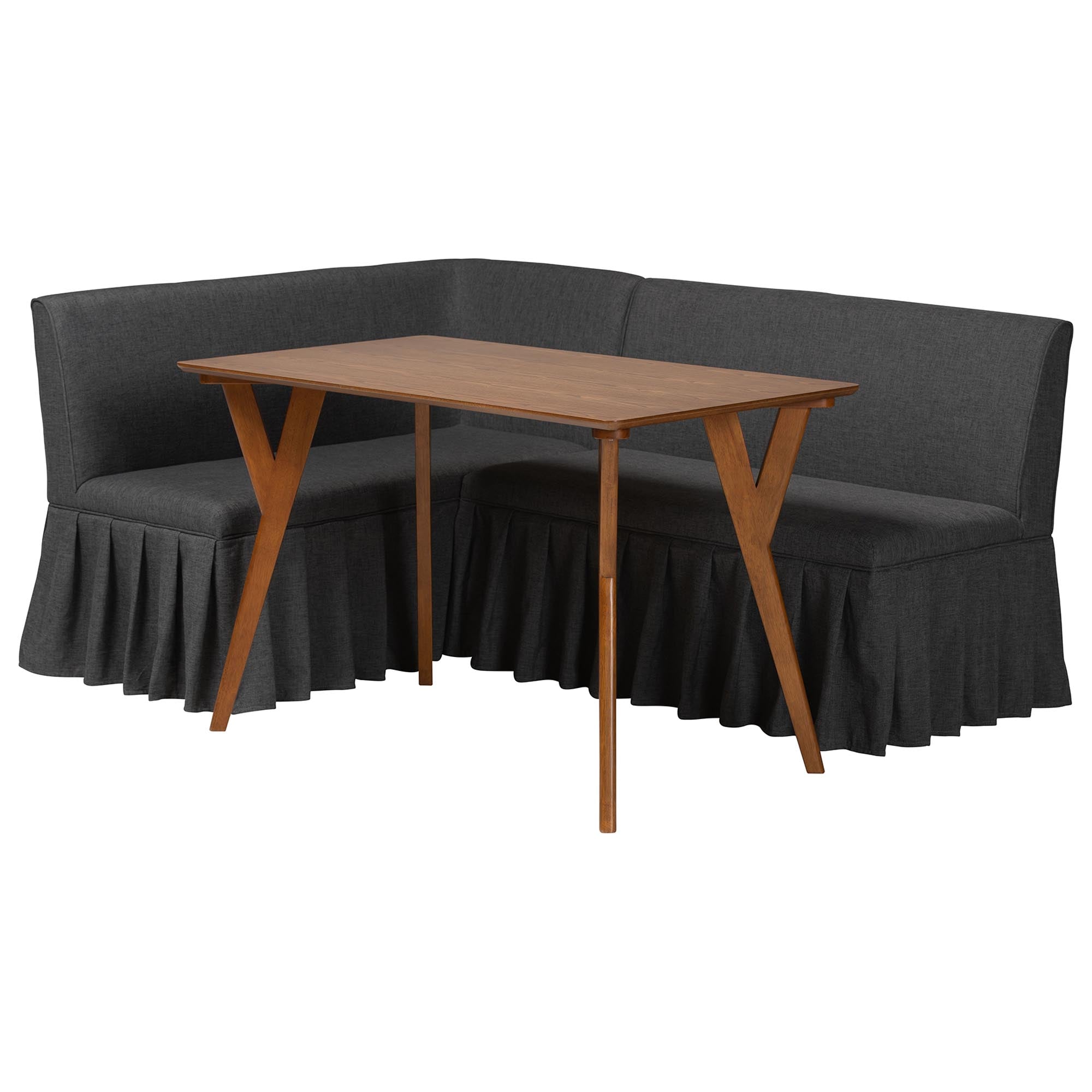 Randolph 3-Piece Fabric Upholstered Dining Nook Set