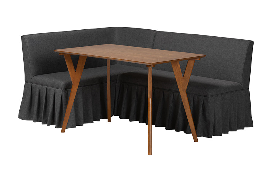 Randolph 3-Piece Fabric Upholstered Dining Nook Set