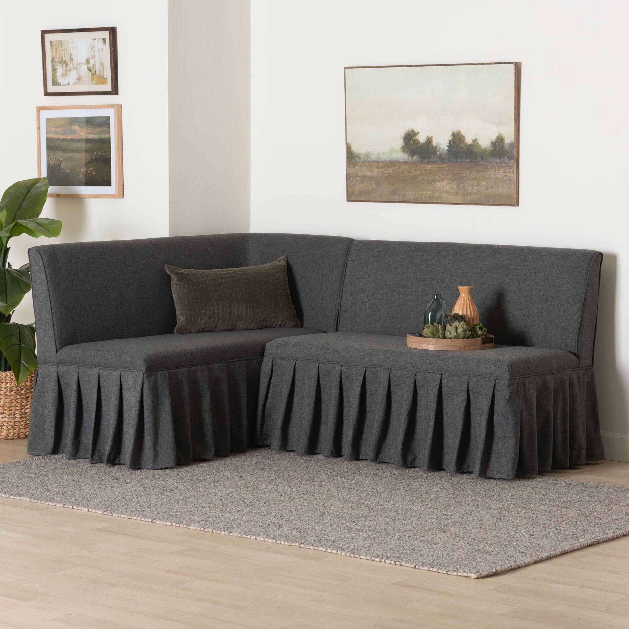 Bryna 2-Piece Fabric Upholstered Dining Nook Bench Set