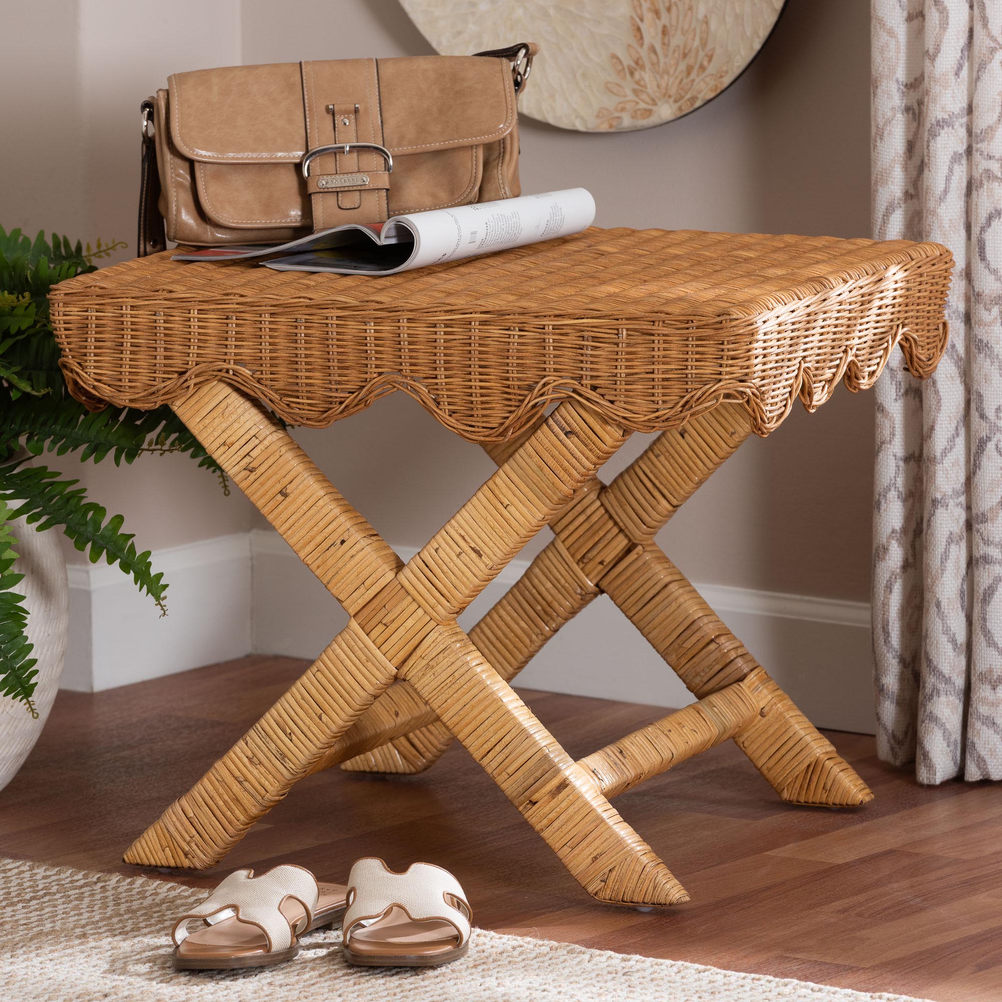 Bali & Pari Modesta Rattan Accent Bench