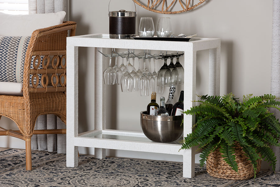 Bali & Pari Oaklynn Grasscloth Wine Rack