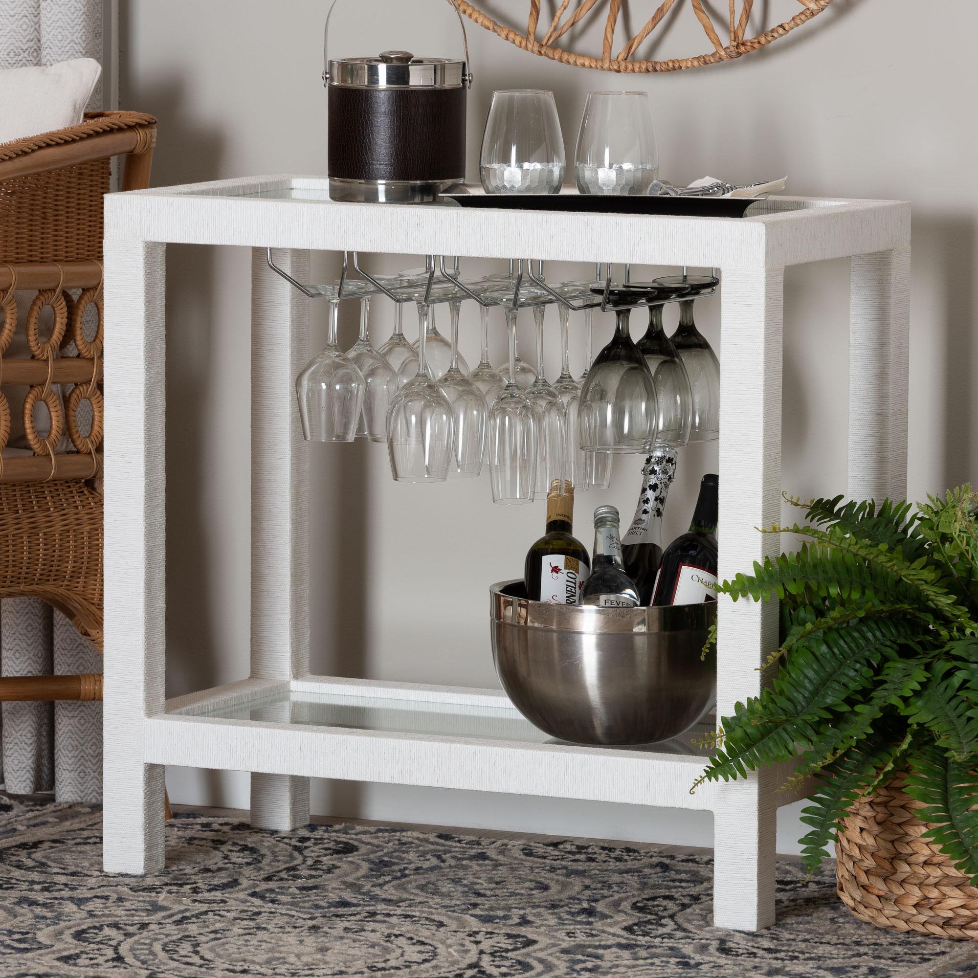 Bali & Pari Oaklynn Grasscloth Wine Rack