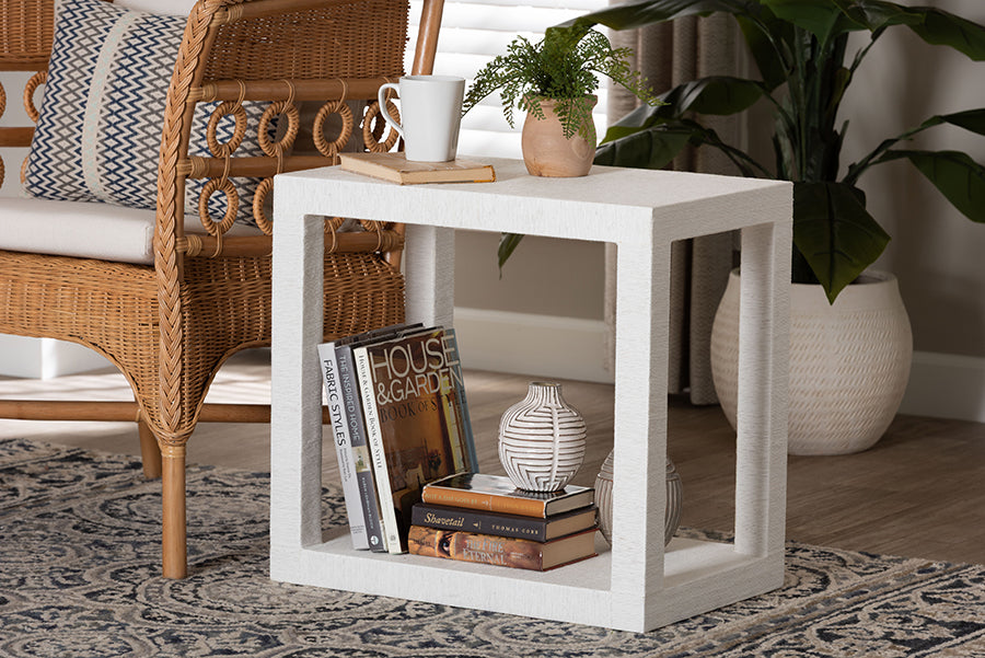 Bali & Pari Oaklynn Grasscloth End Table