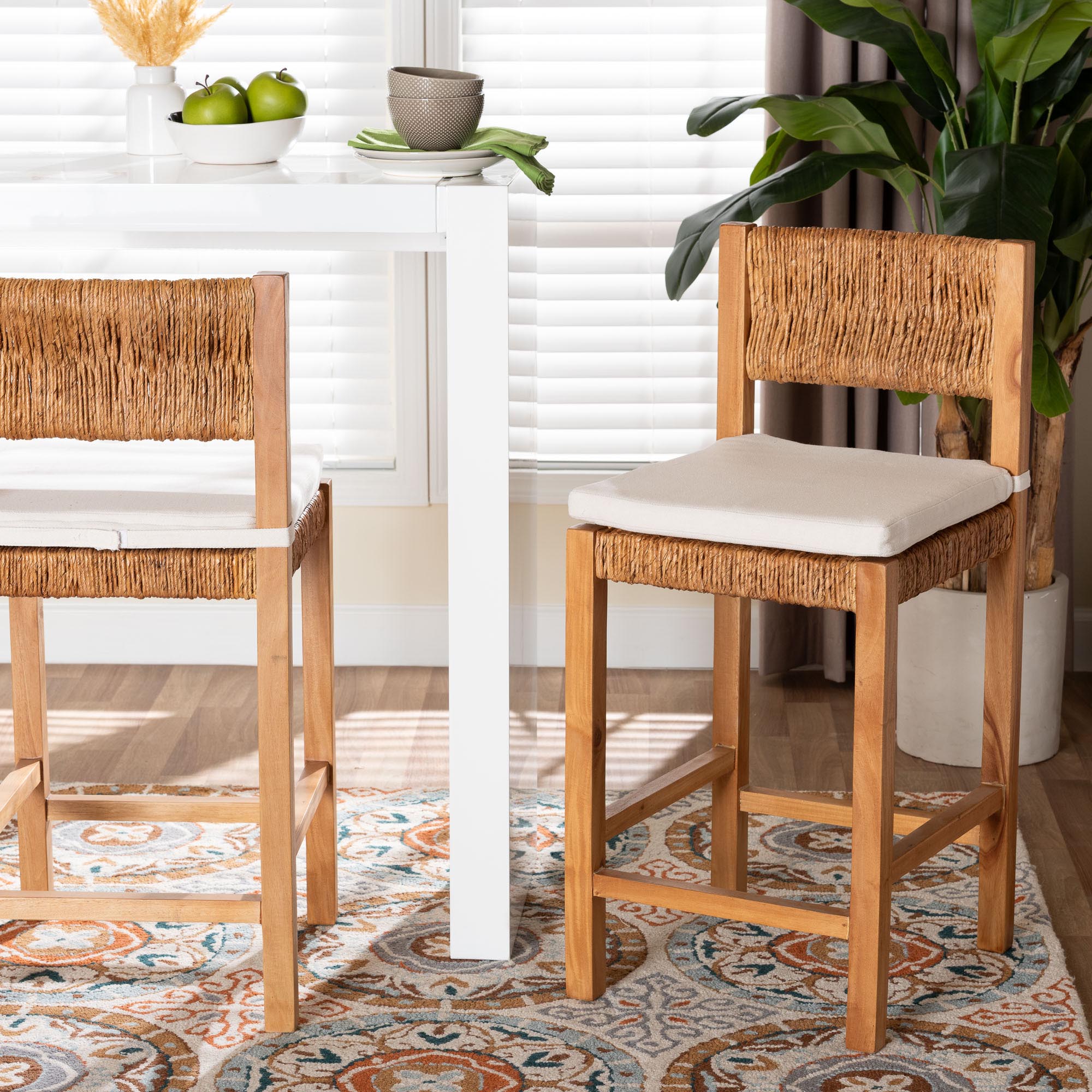 Bali & Pari Pava Woven Seagrass Counter Stool
