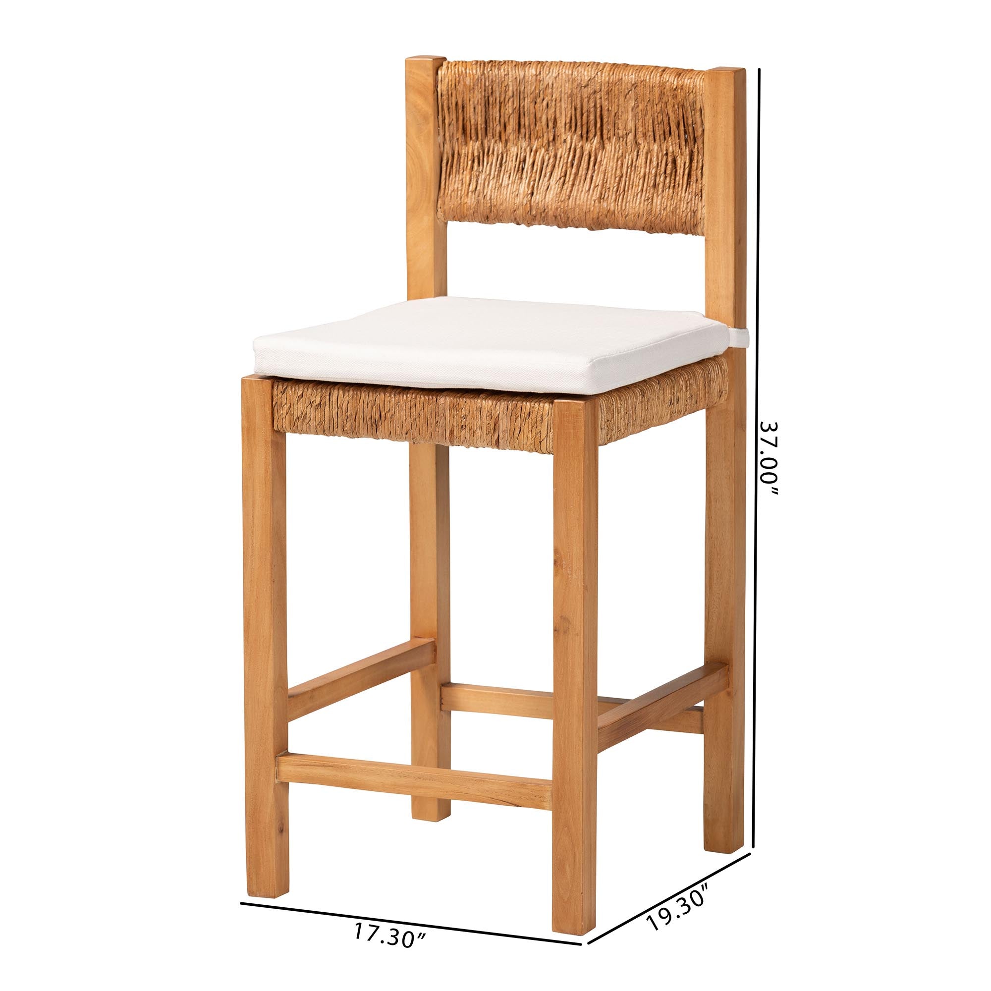 Bali & Pari Pava Woven Seagrass Counter Stool