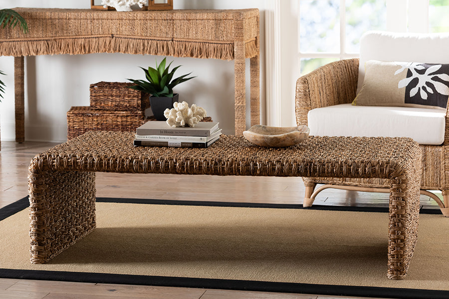 Bali & Pari Alda Handwoven Seagrass Coffee Table