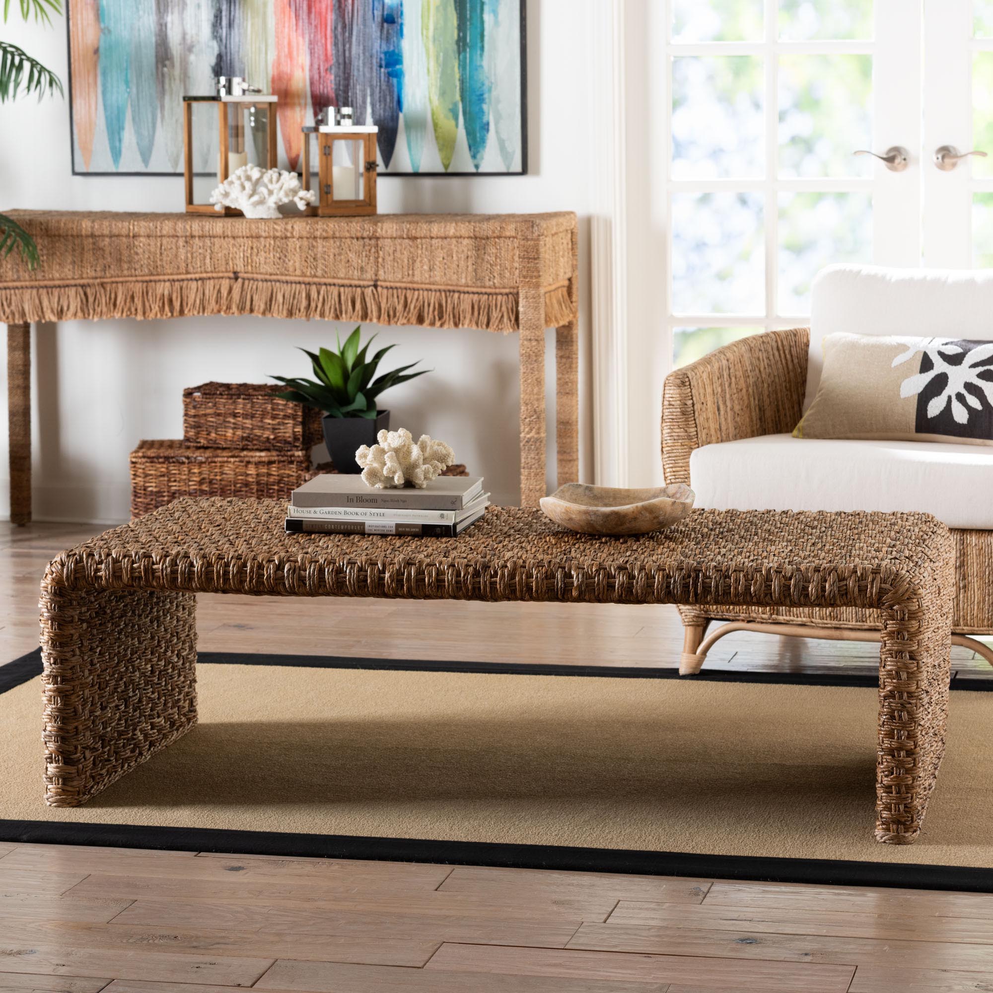 Bali & Pari Alda Handwoven Seagrass Coffee Table