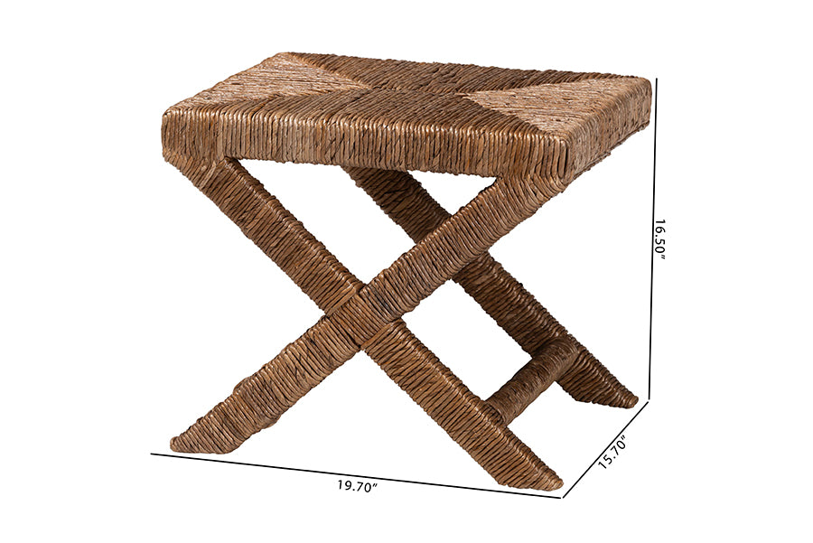 Bali & Pari Alda Woven Seagrass Ottoman
