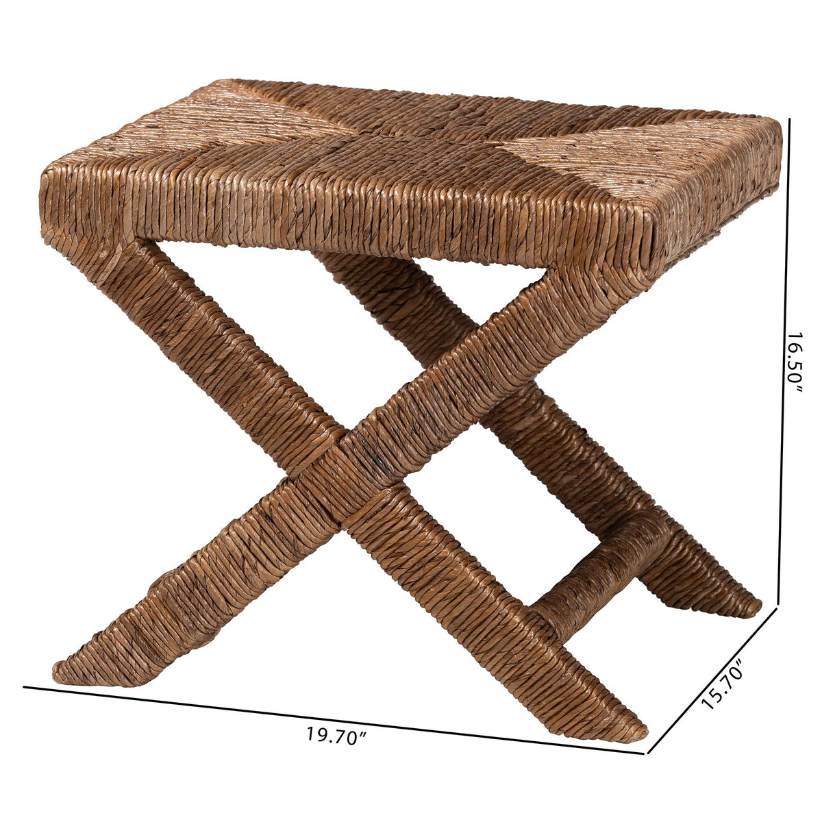 Bali & Pari Alda Woven Seagrass Ottoman