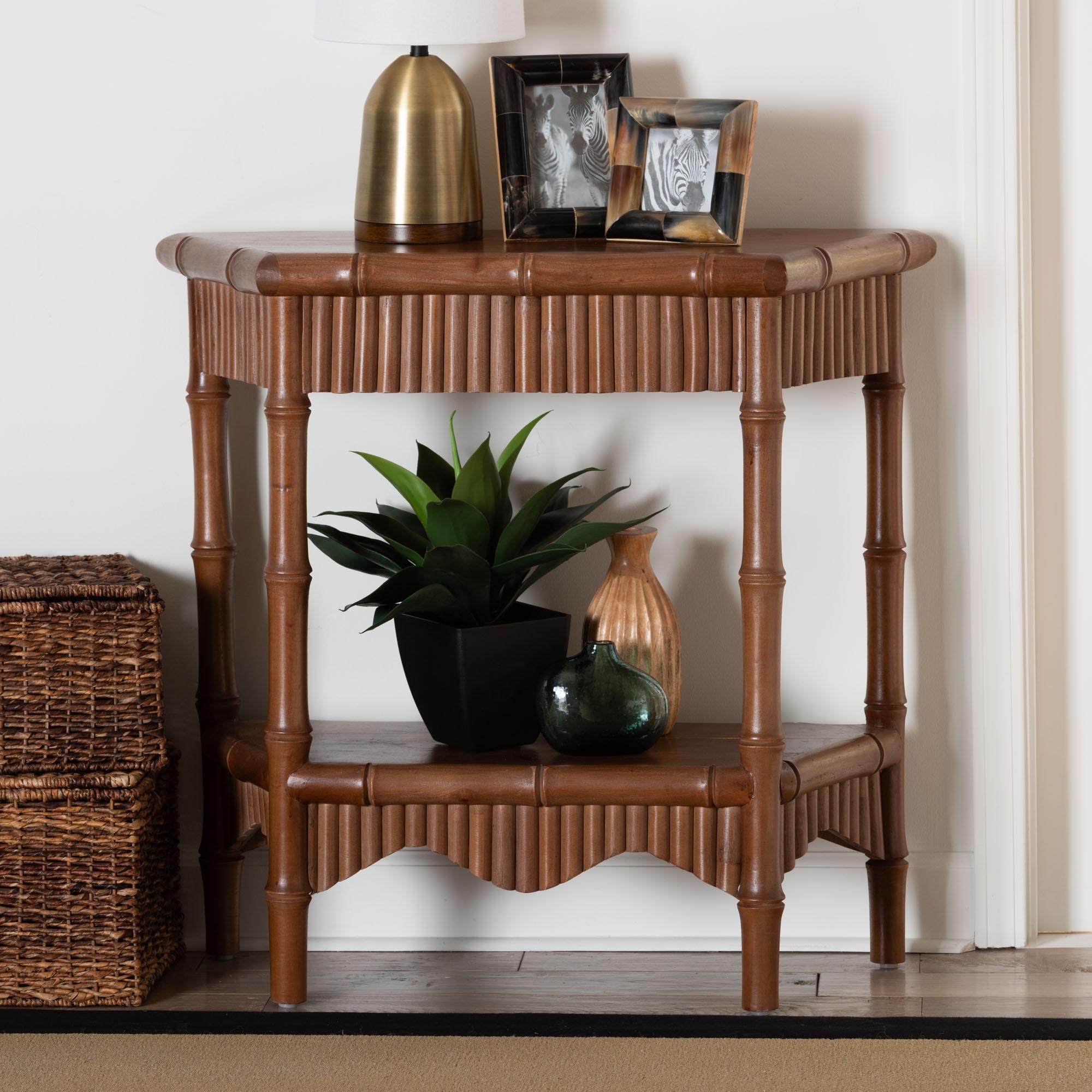 Bali & Pari Alessa Mahogany Wood Console Table
