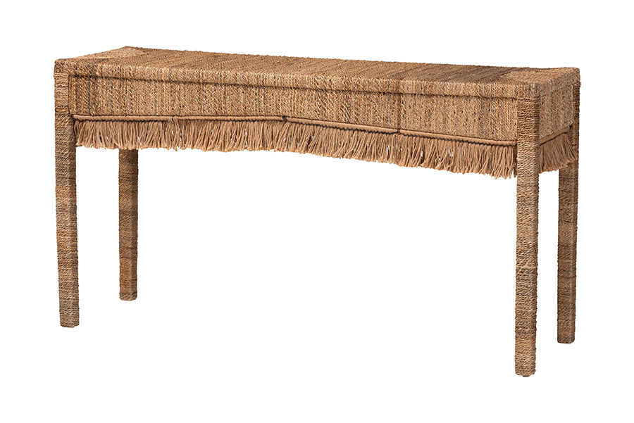 Bali & Pari Fiona Handwoven Seagrass Console Table