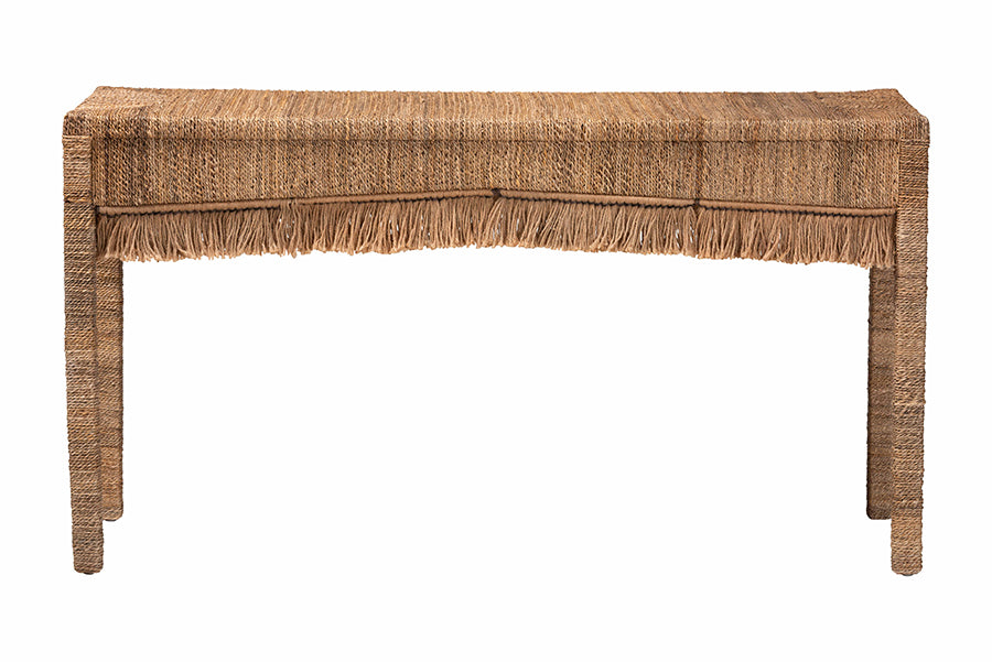 Bali & Pari Fiona Handwoven Seagrass Console Table