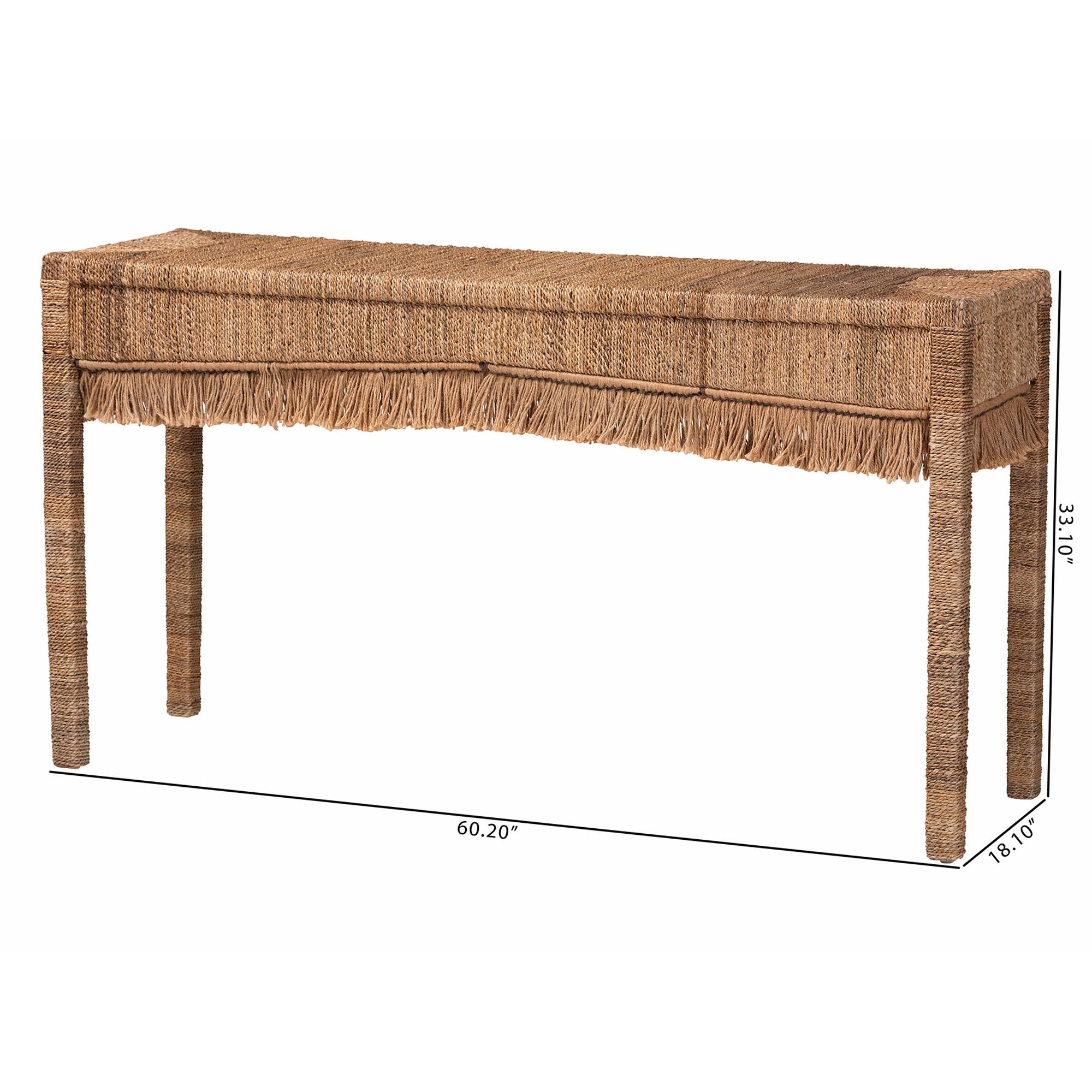 Bali & Pari Fiona Handwoven Seagrass Console Table